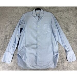 True Vintage 1950s Excello Oxweve Button Up Oxford Shirt Mens L Blue USA